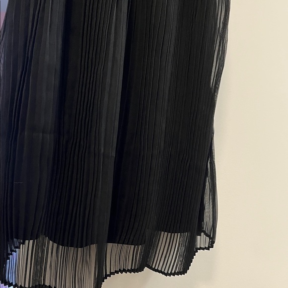 Rudsak Black Vertical Pleated Crinkle Leather Strap Mini Stacie Dress XS - Picture 12 of 12